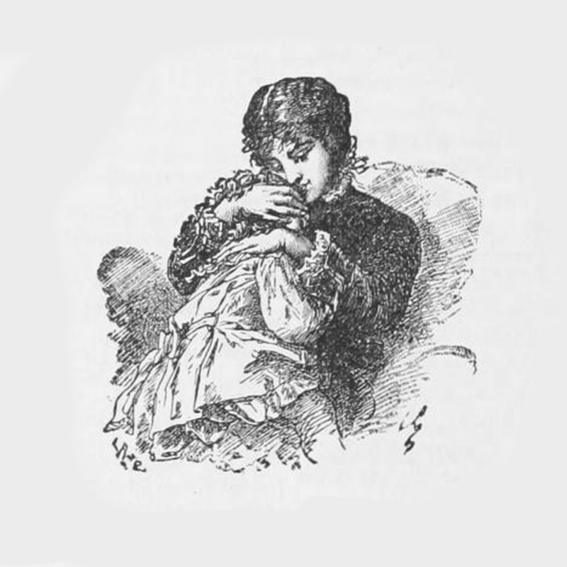 A mother sitting in a chair, hugging her child in her lap